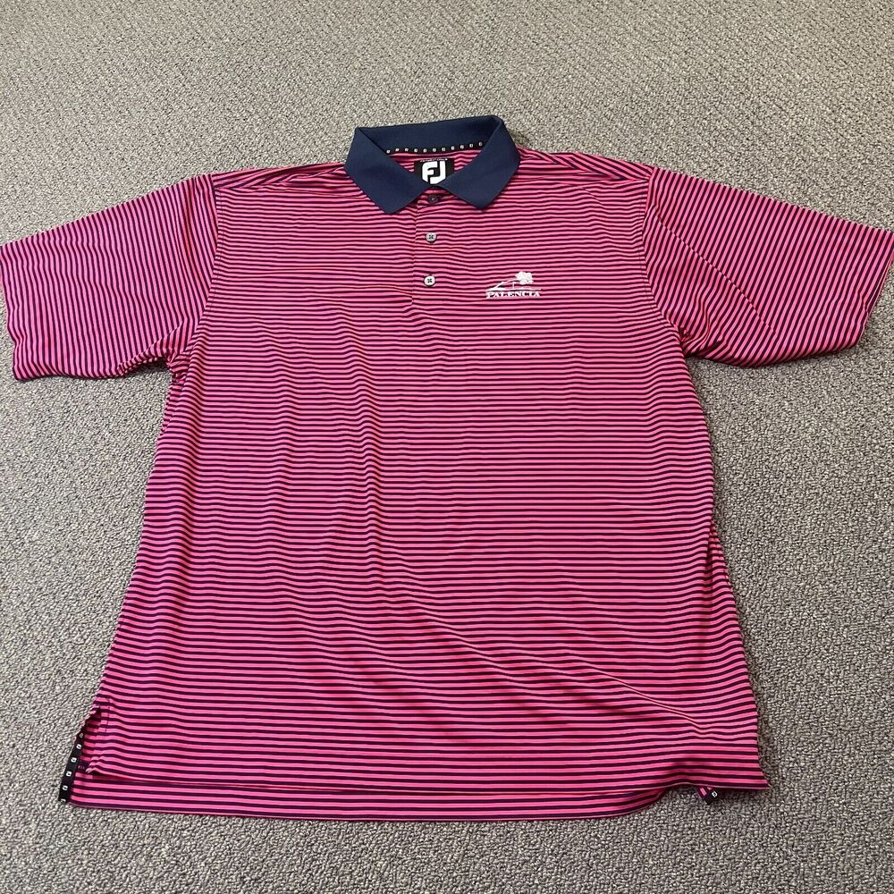 FootJoy Shirt Mens Size Large L Purple Striped ProDry Lisle Golf Pink Pasencia